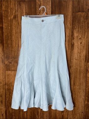 For Joseph Light Blue Midi Flare Skirt